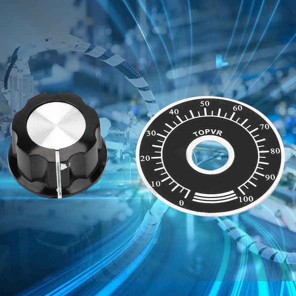 MF A03 Potentiometer Räfflade Rattar Volymkontrolllock Digital Skalplatta