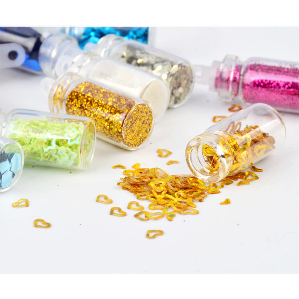 48 farger Manikyr paljett Fargerik paljettdekorasjon Nail Art smykker