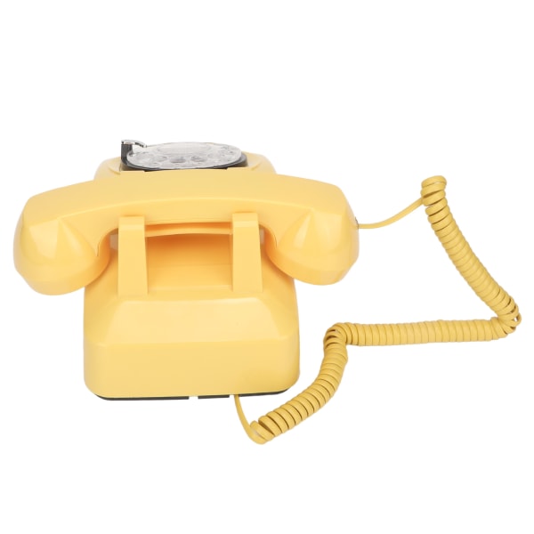 Retro Rotary Dial Puhelin Klassinen Simulaatio Vintage Mekaaninen Soittopuhelin Kotitoimistoon Keltainen