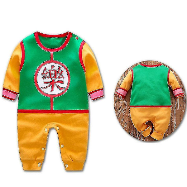 Anime Baby Rompers - Akatsuki, Frieza, Vegeta, Luffy, Tanjiro Cosplay Kostym Spädbarn Bomullskläder för Pojkar och Flickor Storlek 73 6*9Månader ED80B5