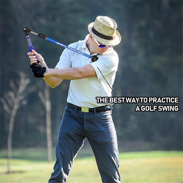 Golf Træningshjælp Multi Justerbar Golfsving Træningsstav Sort