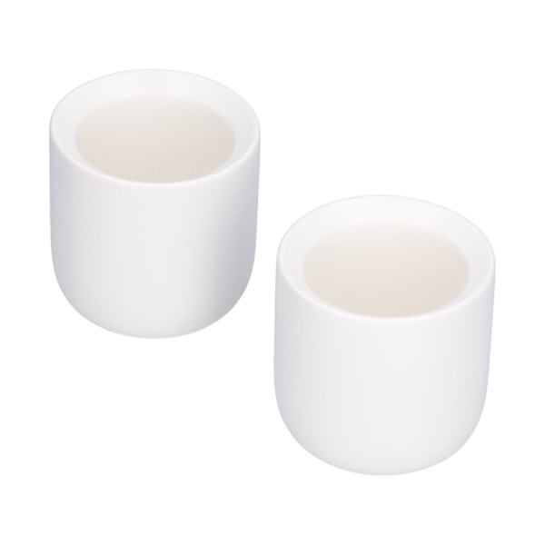 2 st Bevel Keramiska Kaffe Mugg 100ml Tjockare Handgjord Kaffe Mugg för Hemma Kontor RestaurangMatt Vit