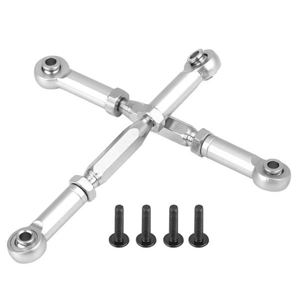 Länkarmsstänger i aluminiumlegering för HIMOTO E10MTL E10MT E10BP 1/10 RC-bil (silver)