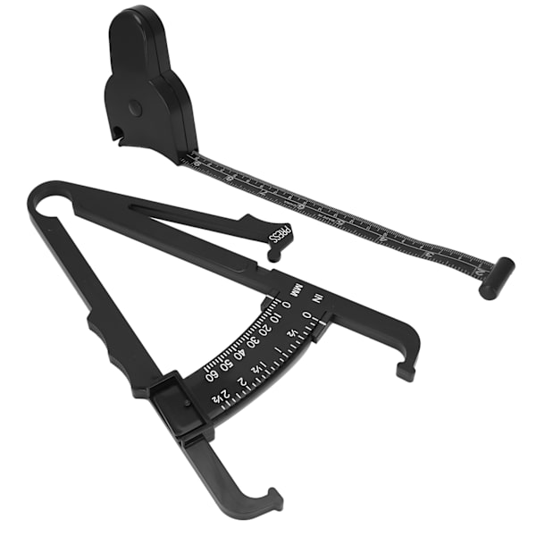 Kropsmålingsenhed Sort 150 cm/60 tommer Caliper Måling Supplies for Fitness tabe sig (Tommer Fett Caliper 150cm/60in Taljemål)