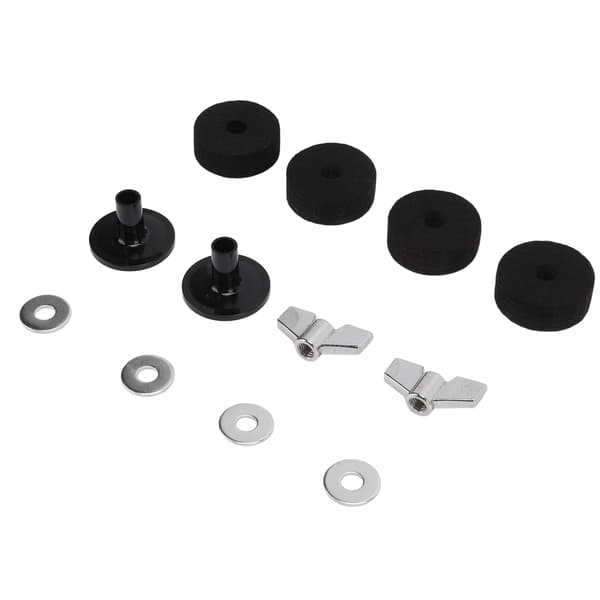12 kpl symbaalin korvaustarvikkeet huovat holkit 4 cm hi hat -kytkinkuppi siipimutterit aluslevy (musta)