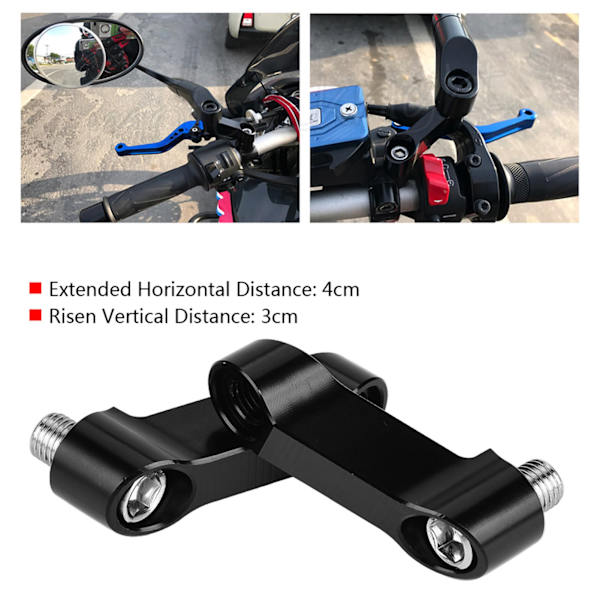 10 mm 8 mm motorsykkel bakspeiladaptersett Riser Mount Extender