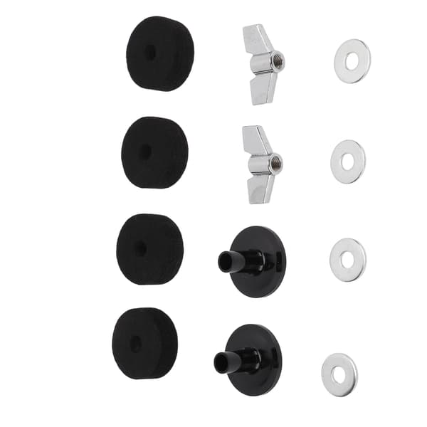 12 kpl symbaalin korvaustarvikkeet huovat holkit 4 cm hi hat -kytkinkuppi siipimutterit aluslevy (musta)