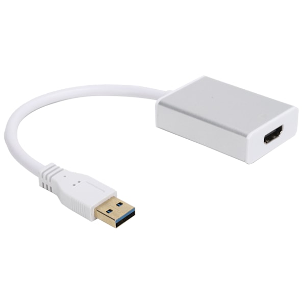 USB-liitäntä High Definition Multimedia Interface -sovittimeen, jossa on Drive Extend -näyttölaite, hopea