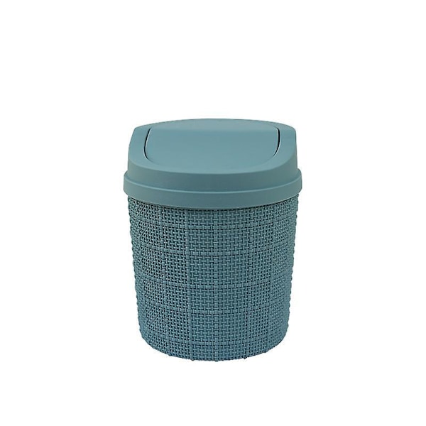 2 små papperskorgar för kontor Blå och vita mini papperskorgar 16 * 11,5 cm
