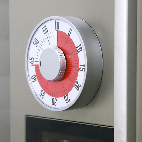 Visuell Timer: 60 Minuter - Perfekt för Undervisning, Samlingar, Matlagning och Arbete - Magnetisk Bakgrund, Vikbara Ben, Hänghål - Röd