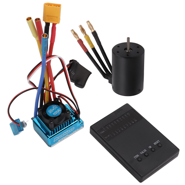RC Borstlös Vattentät 120A XT60-kontakt ESC 3650 3600KV Motorkit med Programmeringskort för 1/8 1/10 RC Bil