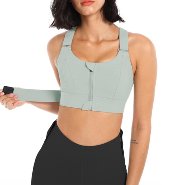 Dam Plus Size Stöttålig Sport-BH för Ridning och Löpning L Glaciärgrön
