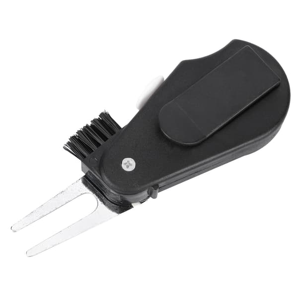 Multifunktionel Golf Divot Tool med Stemmegaffel Boldmarkering Børste Slagtæller og Bælteklips