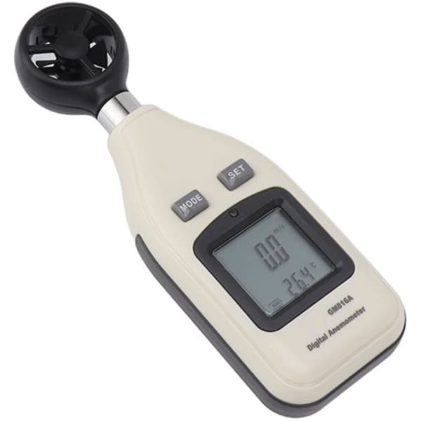 Digitalt anemometer med LCD-skjerm, vindhastighets- og temperaturmåler, bærbart måleverktøy for seiling, surfing, skyting, droner