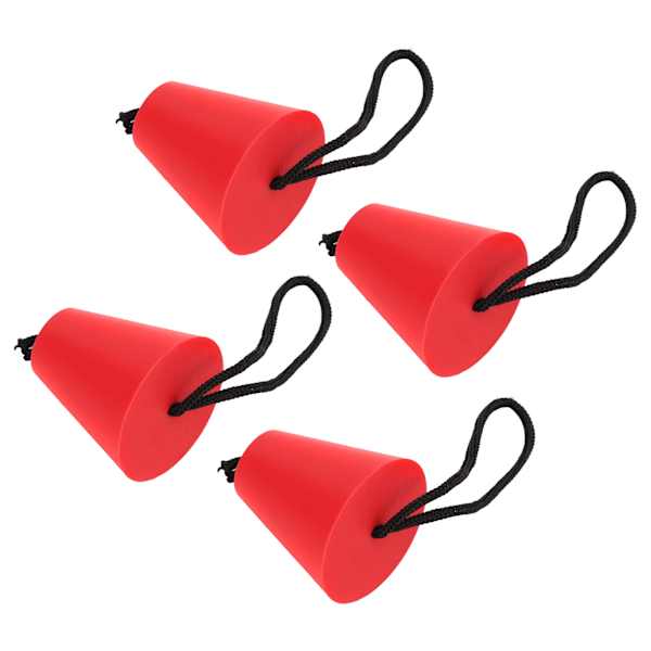 4 st. Scupper Plug Kit med snöre Flexibla Silikon Avloppshål Stopper Bung Universal för Kajaker Kanoter Röd