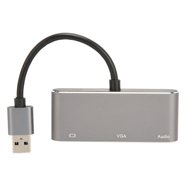 USB3.0 till High Definition Multimedia Interface VGA-adapter USB Split Screen 1080P Free Drive Silvergrå 3-i-1-hubb