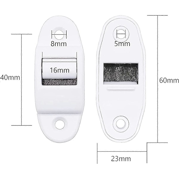 Rullakaihtimen Vyön Ohjain 6 kpl Mini Vyön Ohjain Harjatiivisteellä ja Ohjauspyörällä 14 mm Vyön Leveyteen 40 mm Reiän Väli, Rullakaihtimen Vyö, Pyörivä