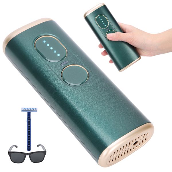 IPL Hår Fjernelse Permanent Smertefri Hår Fjernelse System Epilator til Hele Kroppen 110‑240V Mørkegrøn EU Stik