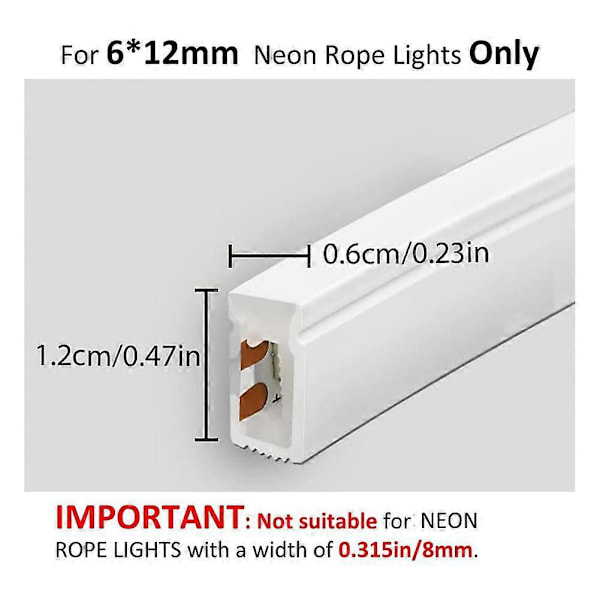 Neon Reb Lys Monteringsbeslag