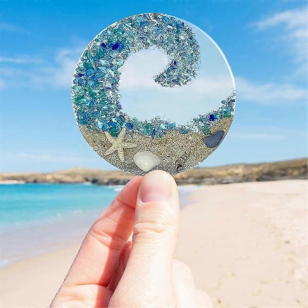 Havglas Solfanger Vedhæng Knust Krystal Hav Strand Hængende Ornament Romantisk Par Transparent