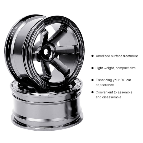 4 st Aluminium Alloy Hjulnav för Universal 1/10 Flat Running Drift RC BilSvart