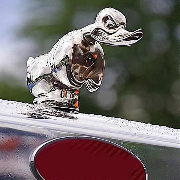 3D Krom Angry Duck Kølerfigur, Death Proof Duck Sort Konvoj And Kølerfigur Sjov Front Hoo