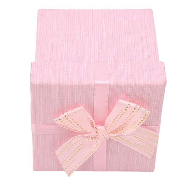 4 stk. gaveæske med låg 3,9x3,7x3,9 tommer gaveæsker til bryllup jul fødselsdag valentinsdag pink HM2330407