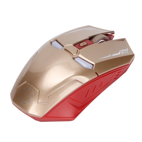 Wireless Mouse Superhero Shape 2.4G 1200DPI Full Size Optical Mute trådløs mus med USB-mottaker for Computer GameGold