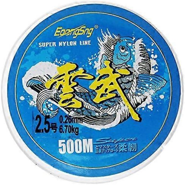 500 meter klar fiskeline, 0,26 mm nylon fiskesnor, monofilament fiskeline klar