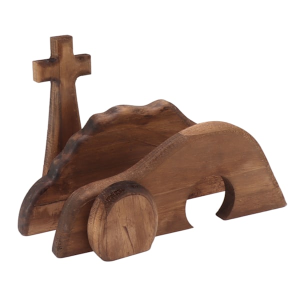 Påskbricka Bundle Kit Festlig Atmosfär Trä Påskdekoration för Hem Kyrka Kontor Bord Typ A