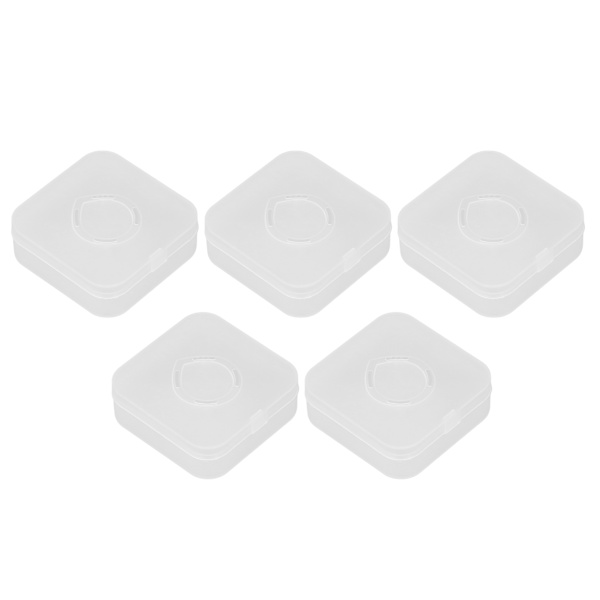 5 stk. Pudder Puff Opbevaringsboks Holder Transparent Hvid Åndbar Støvtæt Makeup Puff Container Etui