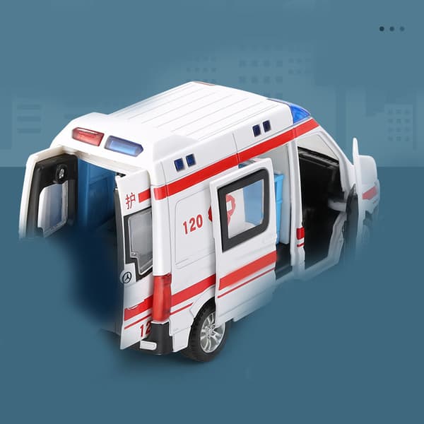 Ambulance Legetøjsbil Høj Simulation Nødhjælpskøretøj Legetøj med Lys til Børn
