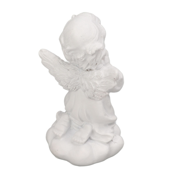 Cherub Statue Naturtro Sød Knælende Beder Holdbar Harpiks Udsøgte detaljer Haveengel til Soveværelse Kontorbibliotek