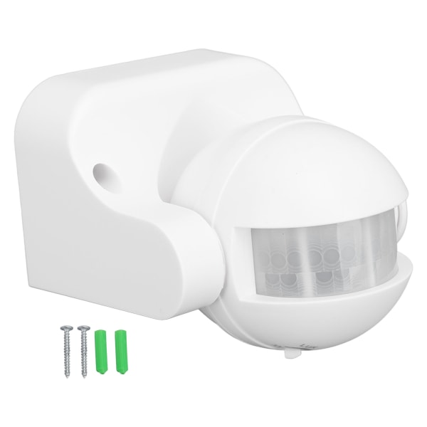 Väggmonterad rörelsesensor Automatisk skymning till gryning Sfärisk PIR-sensor Utomhus Rörelsesensor Brytare för hemsäkerhet LED-ljus AC 110 till 240V Vit