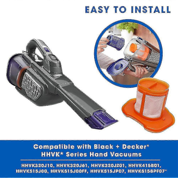 Suodattimet Black+decker Hhvkf10, Hhvk320j10, Pölynimurille