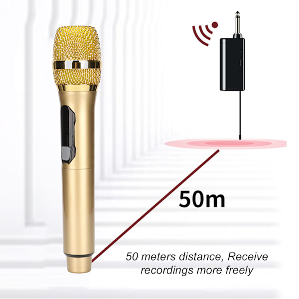 Trådløs hjemmemikrofon 1 til 1 600Hz til 800KHz håndholdt mikrofon med LED-skærm til udendørs hjemmekonferenceGold