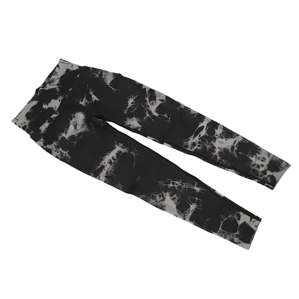 Tie Dye Leggings - Sømløse, Højtaljede, Elastiske, Sorte, Hurtigtørrende, Bløde og Åndbare Yoga Leggings til Kvinder S