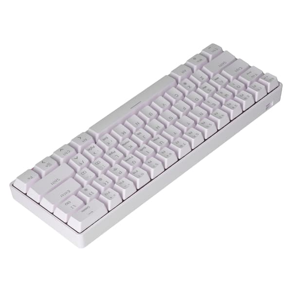 Trådlöst tangentbord 12 ljuseffekter PBT 61 tangenter Stabil överföring Datorkomponent Vit tangentklick
