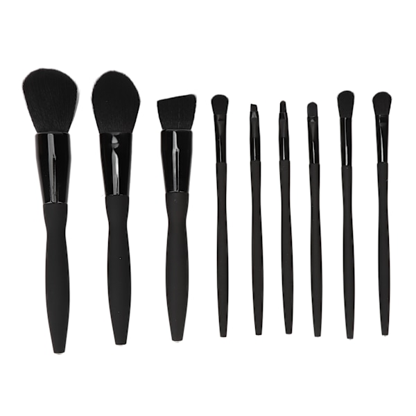 9pcs Makeup Brush Set Soft Bushy Complete Black Cosmetic Brush Tool for Beginner Women