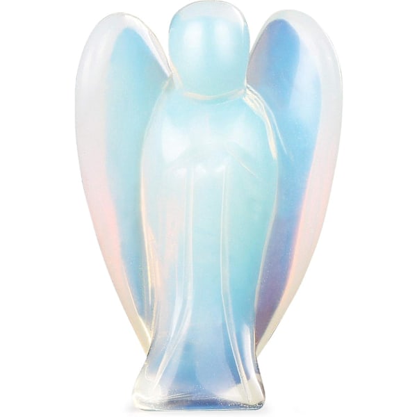 Beskyttelsesengel Helbredende Krystal Figur 5 cm Udskåret Lomme Opalit Engel Statue Helbredende Sten til Stue Soveværelse Boligindretning
