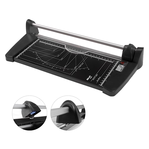 Papirkutter manuell One Touch verktøybytte aluminiumslegering klar skala bærbar kompakt scrapbook papirkutter 3034 (A4) 10 ark papir
