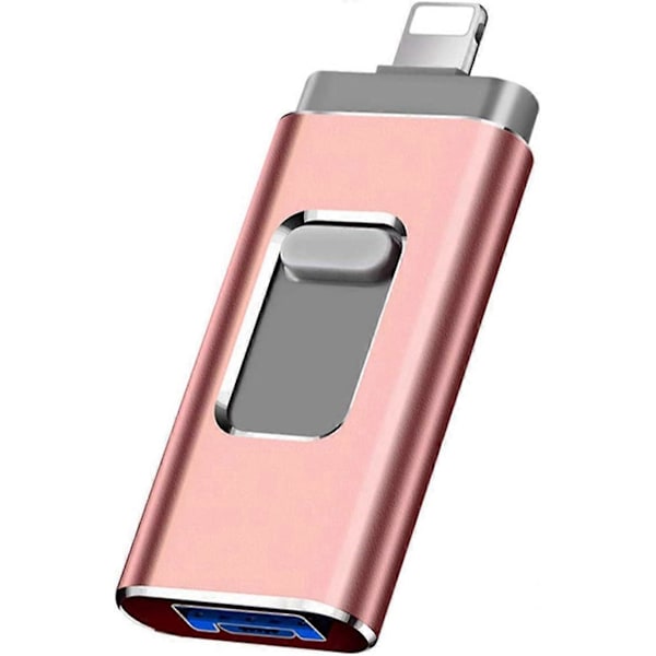 USB 3.0 Flash Drive - Ekstern Hukommelse - Til iPhone, iPad - 64GB - Kompatibel med Enhver Model PC/Pad/Android Telefoner - Pink