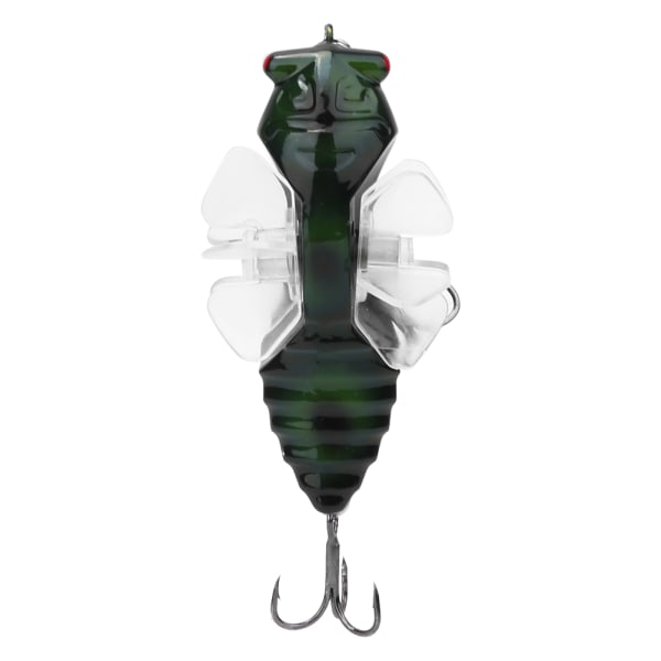 Hårde fisk lokke Bionic Cicada Shape fiskeagn med roterende spins Propel diskant krog 7,5 cmY238-7