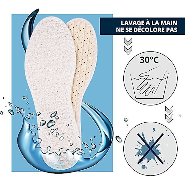Sieni paljasjalkainen pohjalliset - 25cm (3 paria) lateksipehmusteella, haju- ja bakteerisuojalla