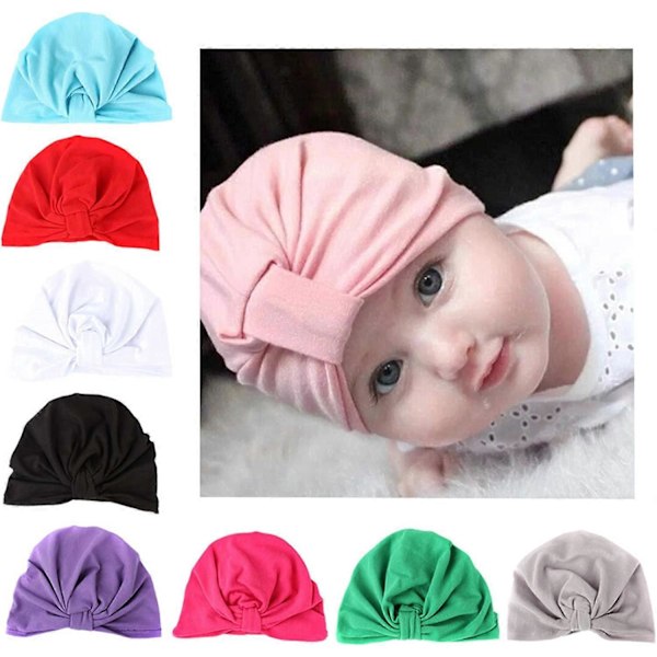10 stk. Baby Bandanaer, Baby Huer, Elastisk Blød Bomuld, Fødselsdagsfoto Festrekvisitter, Flerfarvede Babyhatte 0-8 År, Alle Sæsoner #2