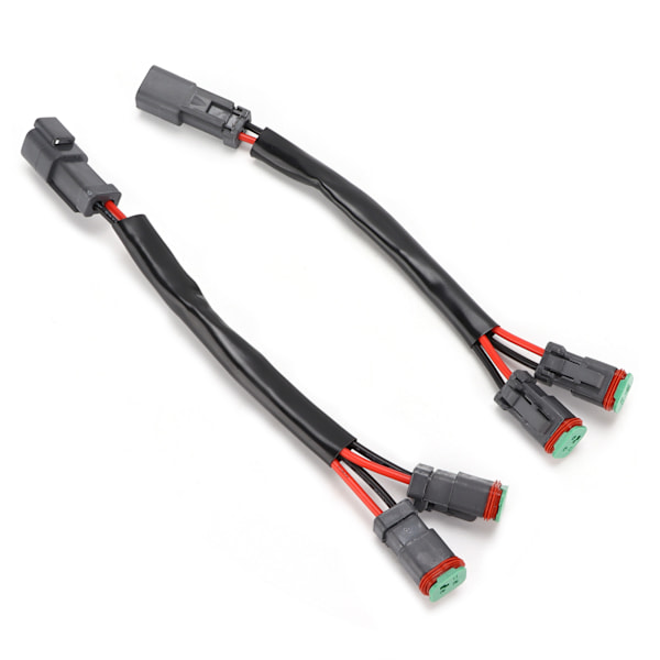 2 stk LED arbeidslys sokkel ledningsnett 2‑leder 2Pin hann til hunn Universal for bil