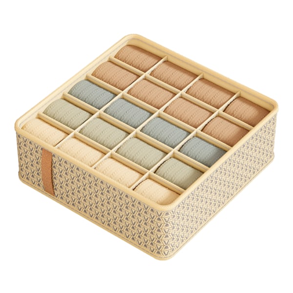 Skab Skuffe Organiser Dividers Stof Kommode Skab Organiser Opbevaringskasser Pladsbesparende Rodfri Beige 20 Gitter 32x32x11cm