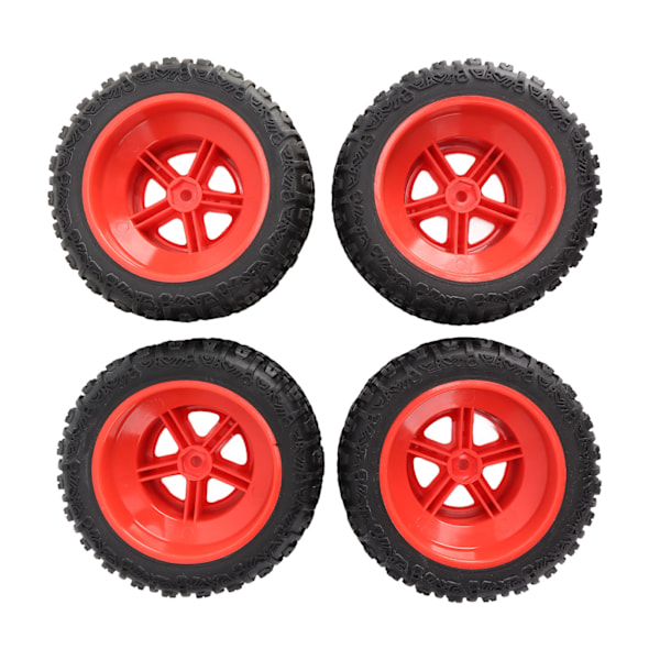 4 stk. RC-hjul og dekk for RC Short Course Truck-dekk for Traxxas SLASH 1/10 RC-bil, rød