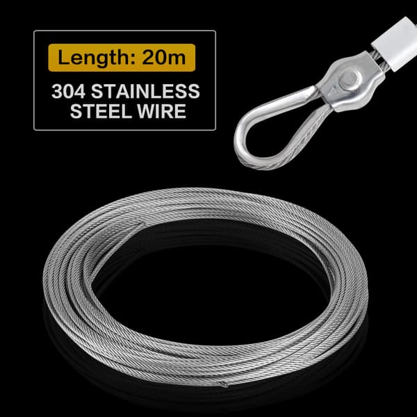 1 stk 20m 304 rustfrit stålkabel wire hård ståltråd til fiskeri løft 2mm