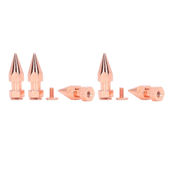 5 st klädspikar 8x26mm Hex Rose Gold Stark koppar Punk Style Spikar och nitar för skor bälten kläder